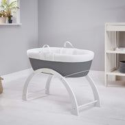 Shnuggle Dreami Moses Basket & Stand — Slate Grey Base