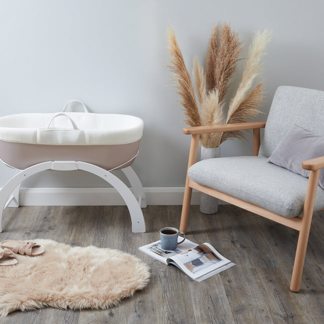 Shnuggle Dreami Moses Basket & Stand — Taupe Base