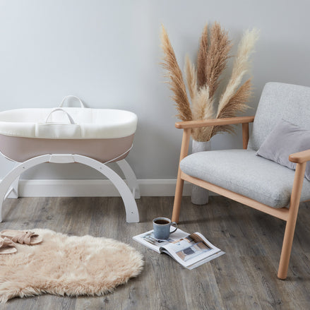 Shnuggle Dreami Moses Basket & Stand — Taupe Base