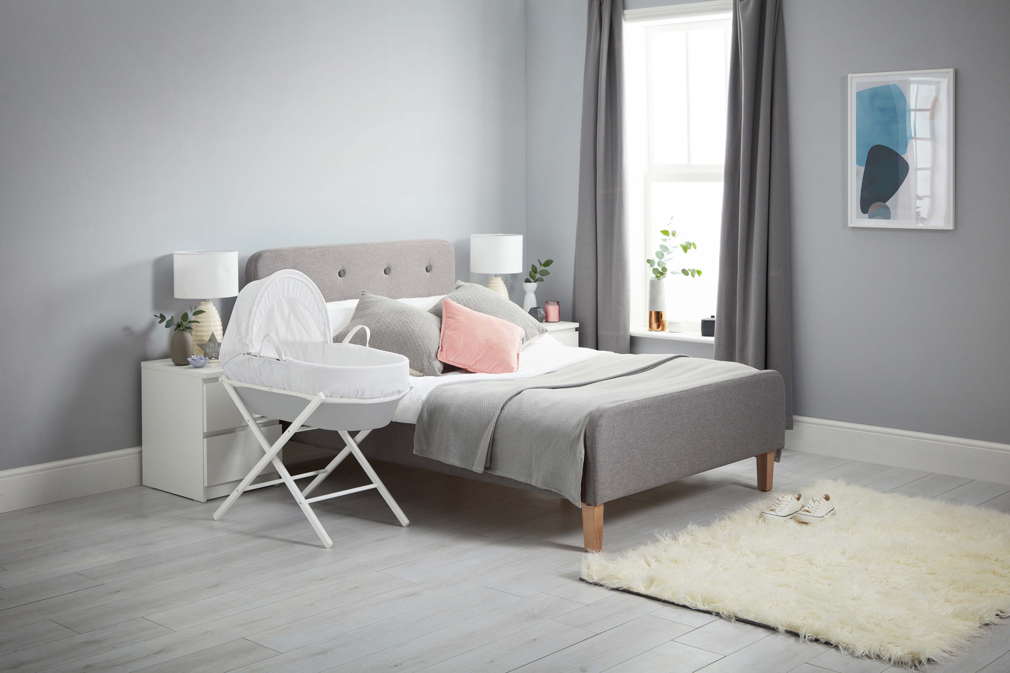 Shnuggle Moses Basket Pure White