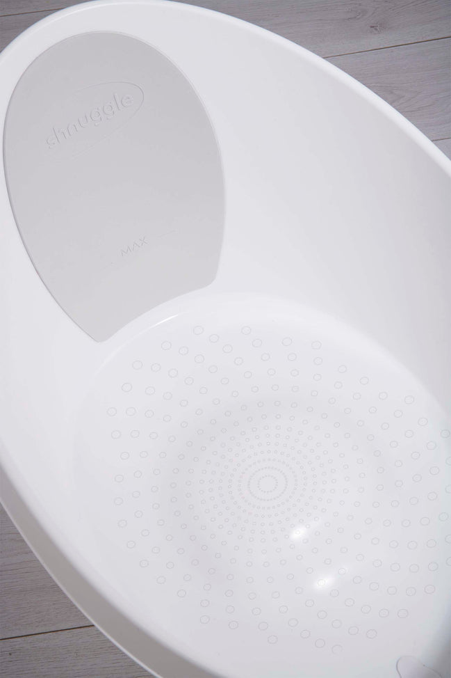 Shnuggle Toddler Bath — White with Grey Backrest