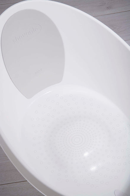 Shnuggle Toddler Bath — White with Grey Backrest