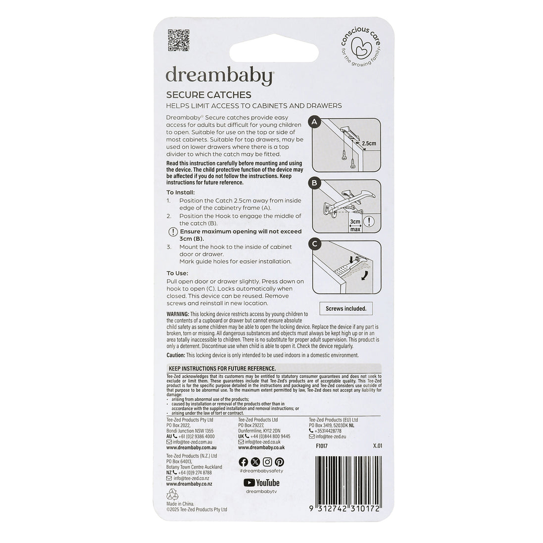Dreambaby Secure Catches — 4 Pack