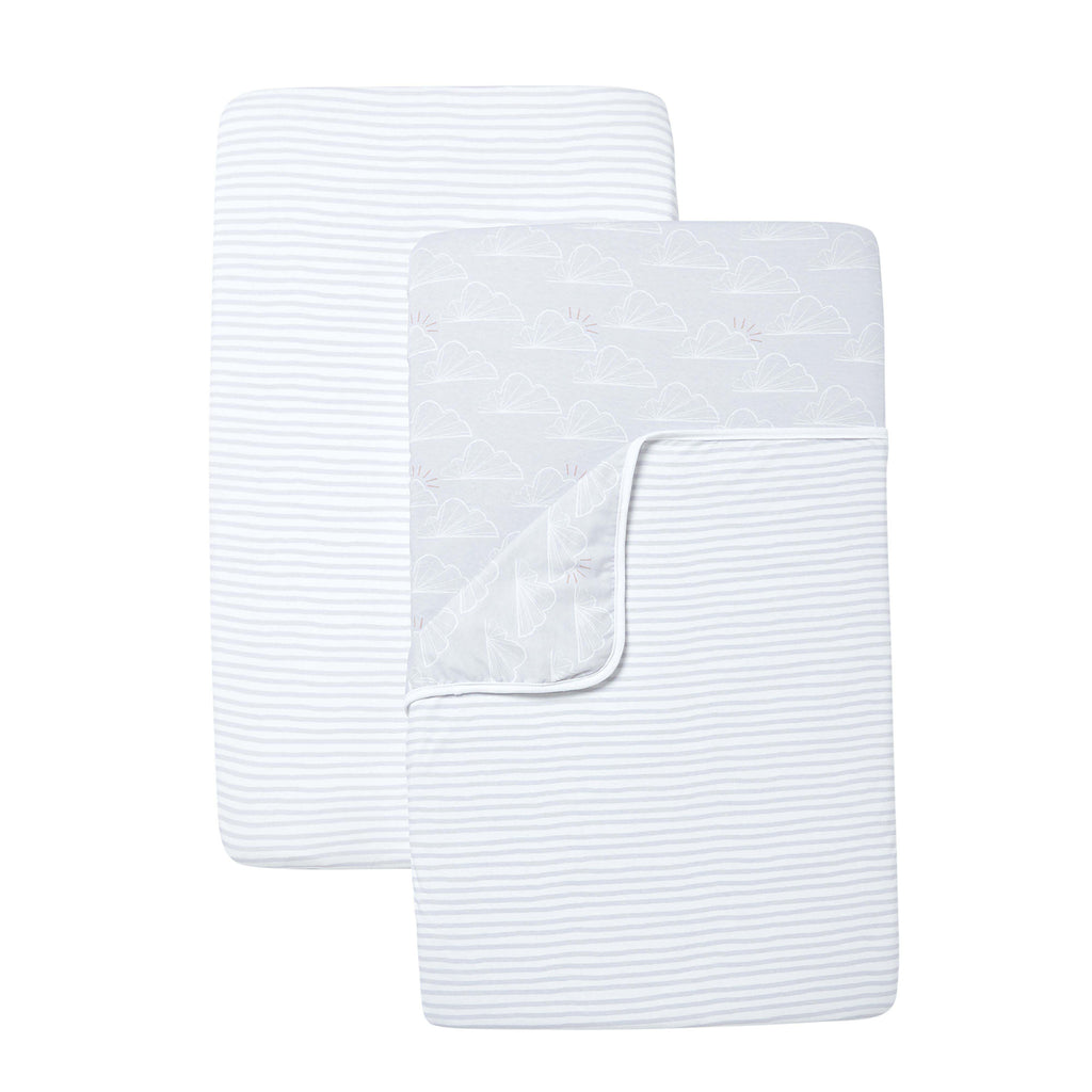 Shnuggle Air Crib Bedding Set Grey Clouds