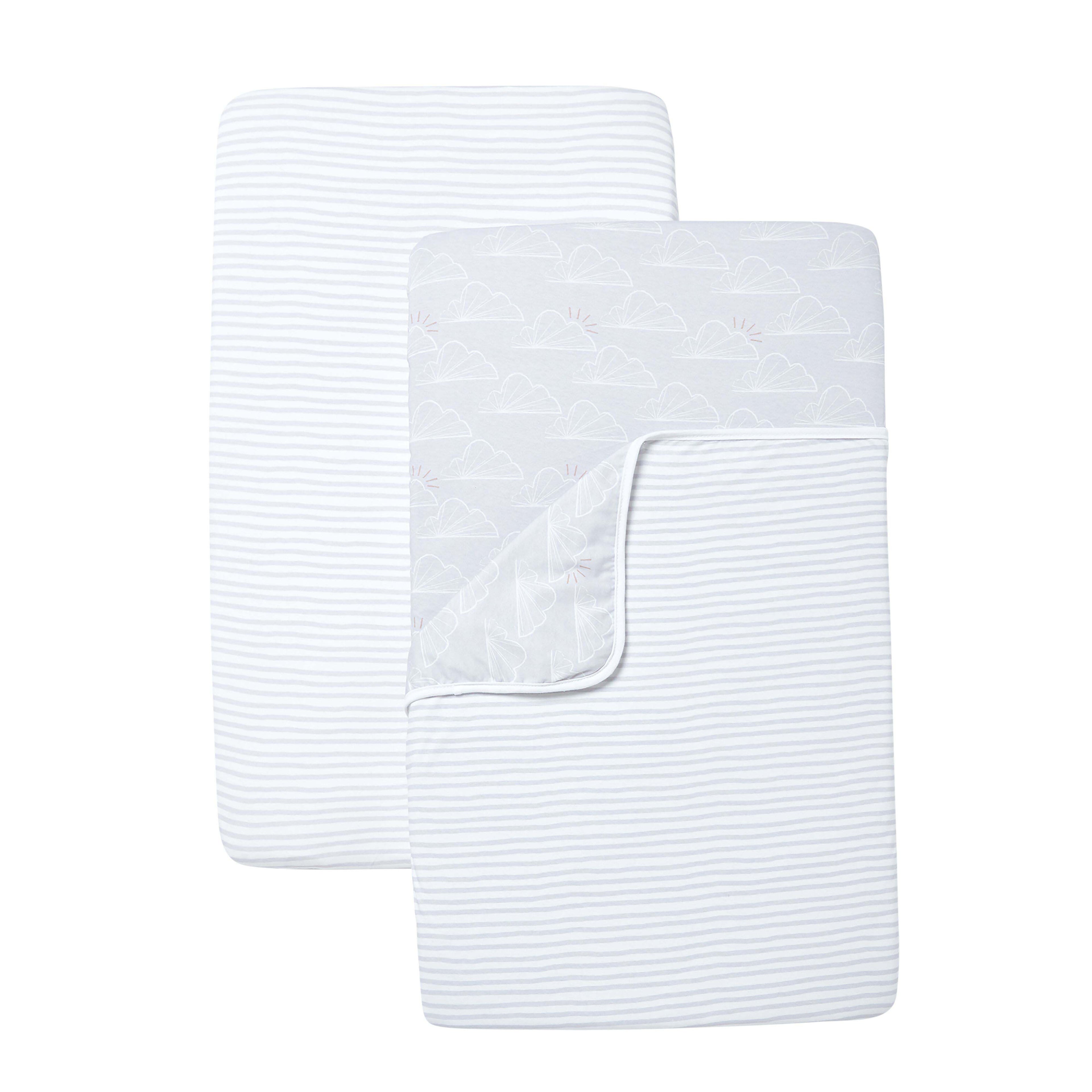 Shnuggle Air Crib Bedding Set Grey Clouds