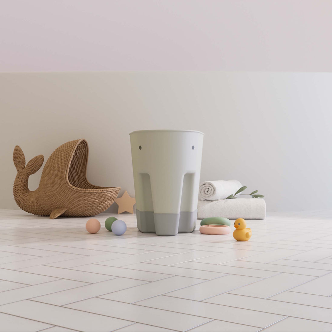 Shnuggle Ellie Bath Toy Drying Caddy — Grey