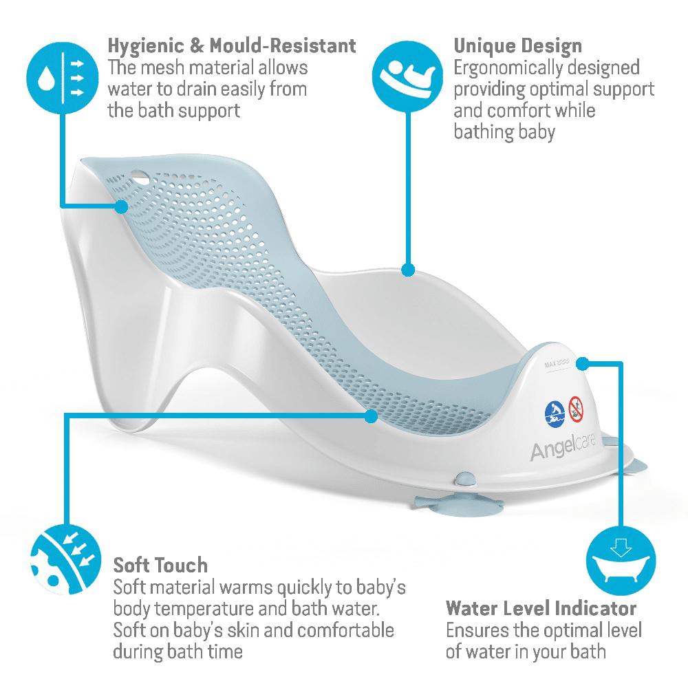 Angelcare Soft Touch Mini Baby Bath Support Blue/Grey/Pink