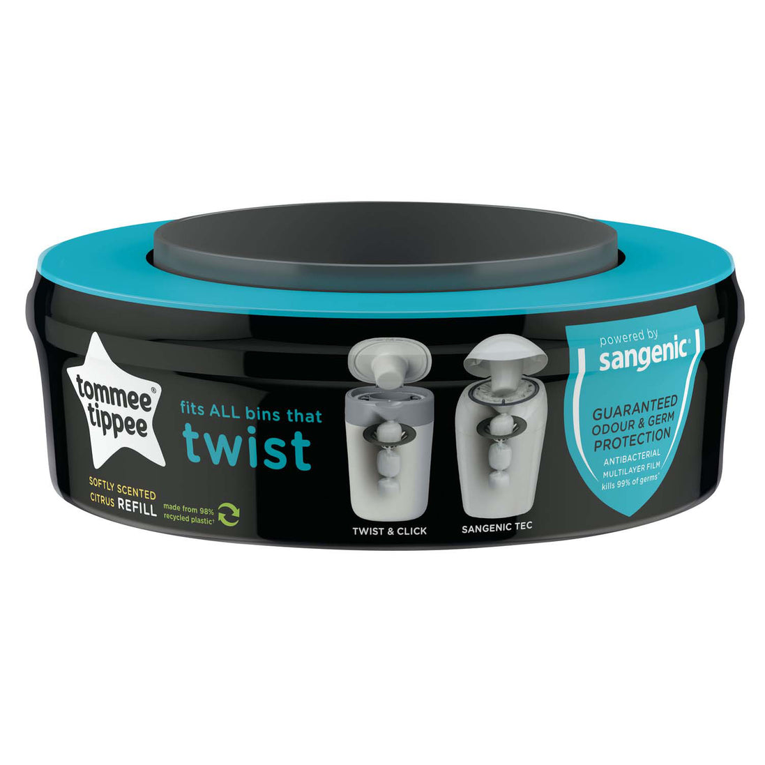 Tommee Tippee Twist & Click Nappy Bin Refill Cassette — Single Pack