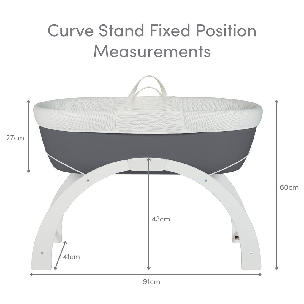 Shnuggle Curve Moses Basket Stand — White