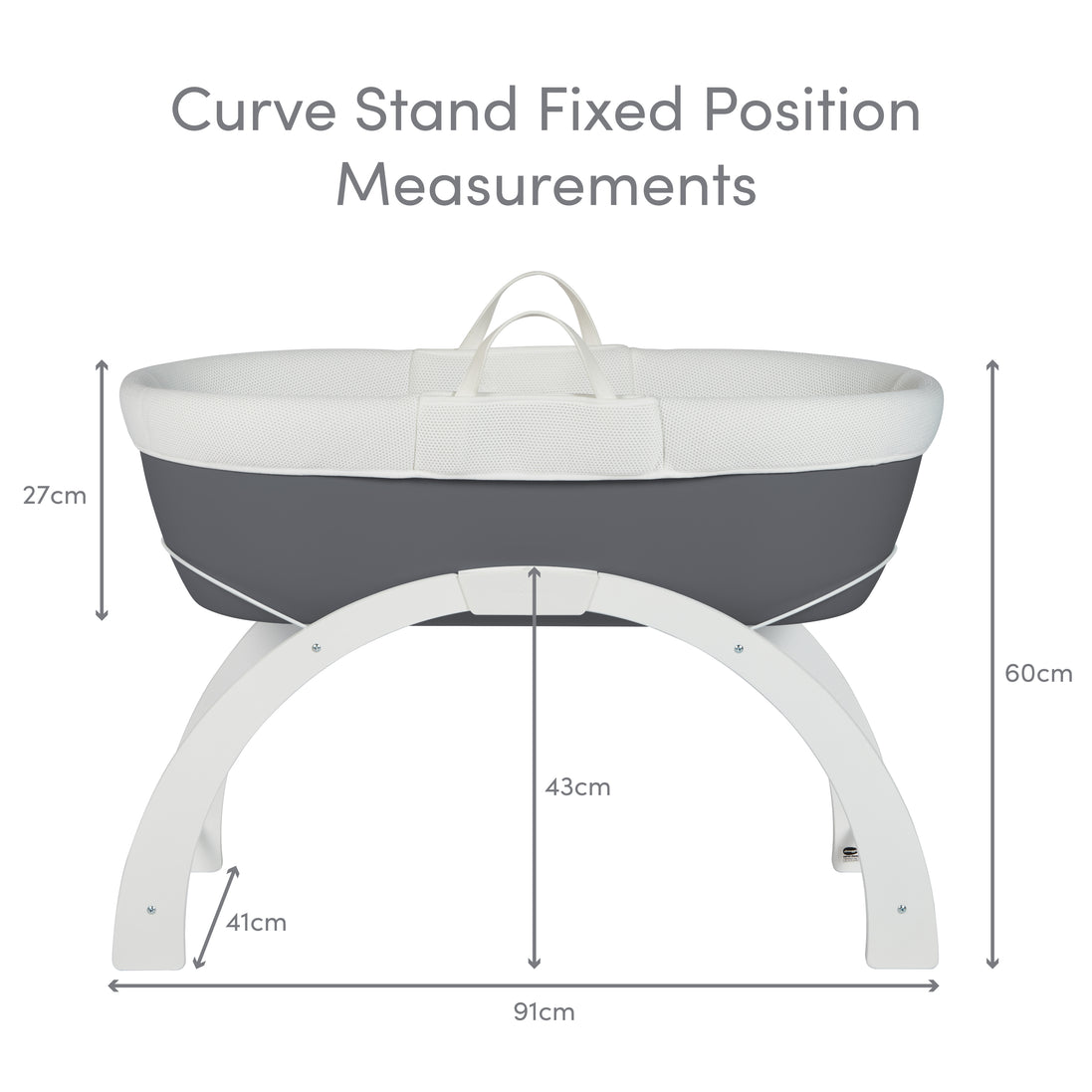 Shnuggle Curve Moses Basket Stand — White