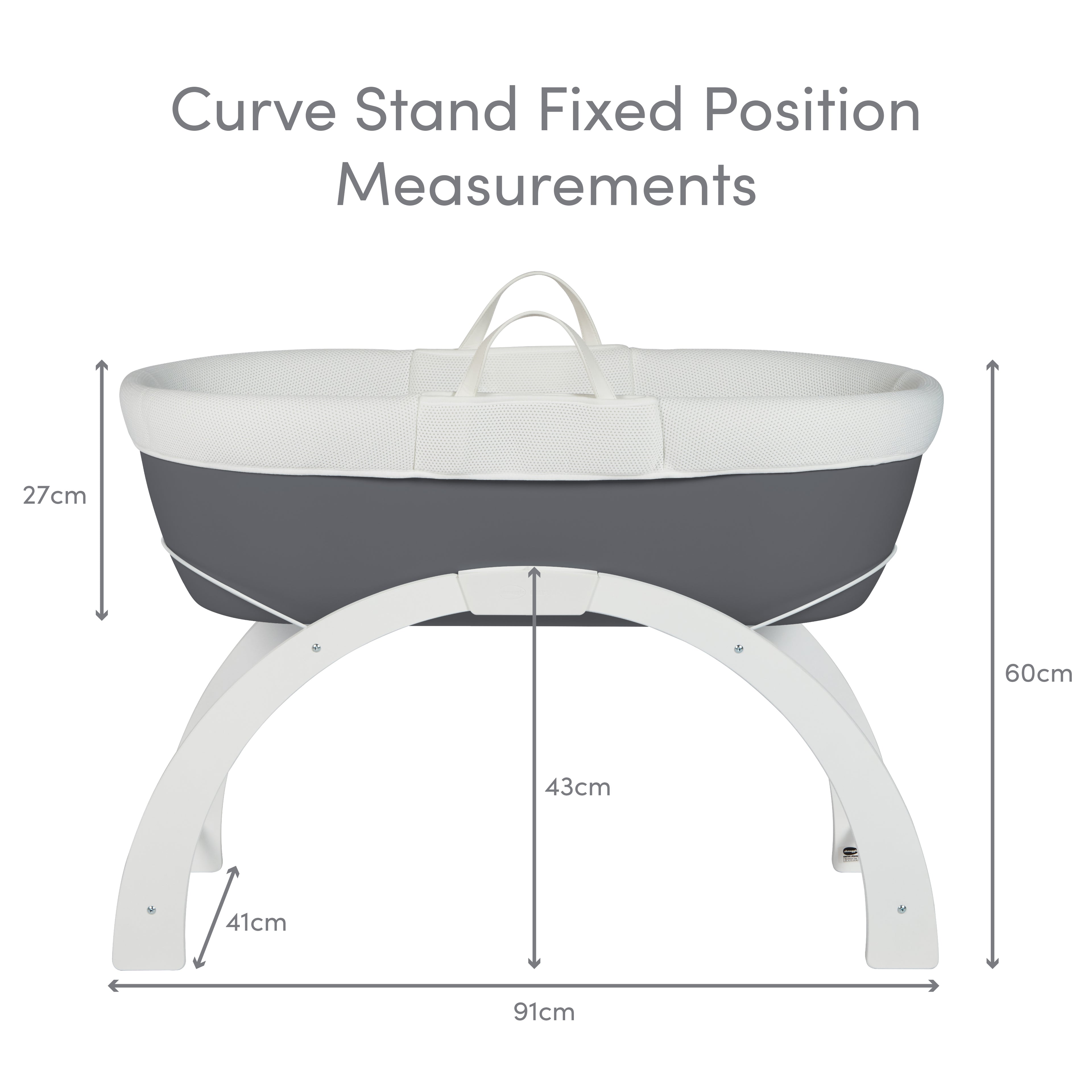 Shnuggle Curve Moses Basket Stand — White