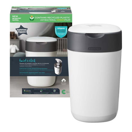 Tommee Tippee Twist & Click Nappy Disposal Bin — White